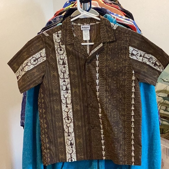 K2. One Papaya Boys 12 Aloha Button Up Short Sleeve Hawaiian Shirt - Picture 4 of 4